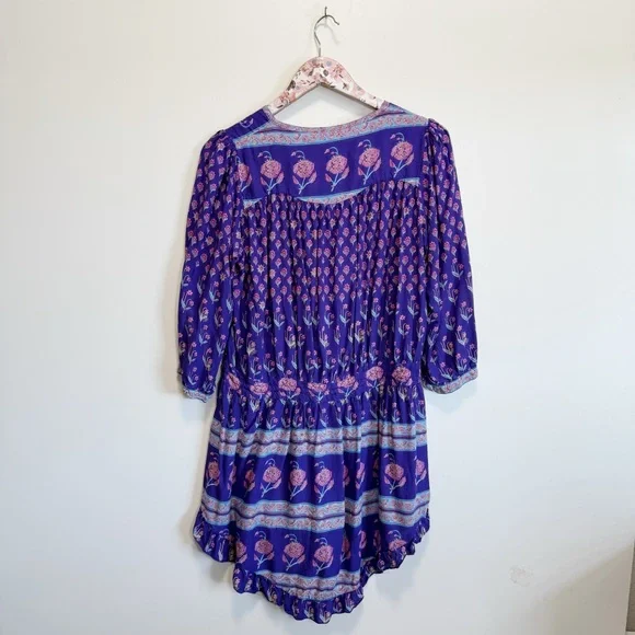 SPELL Bohemian Royale Playdress Purple S Small Mini Ruffle Dress Tassel - Picture 11 of 12